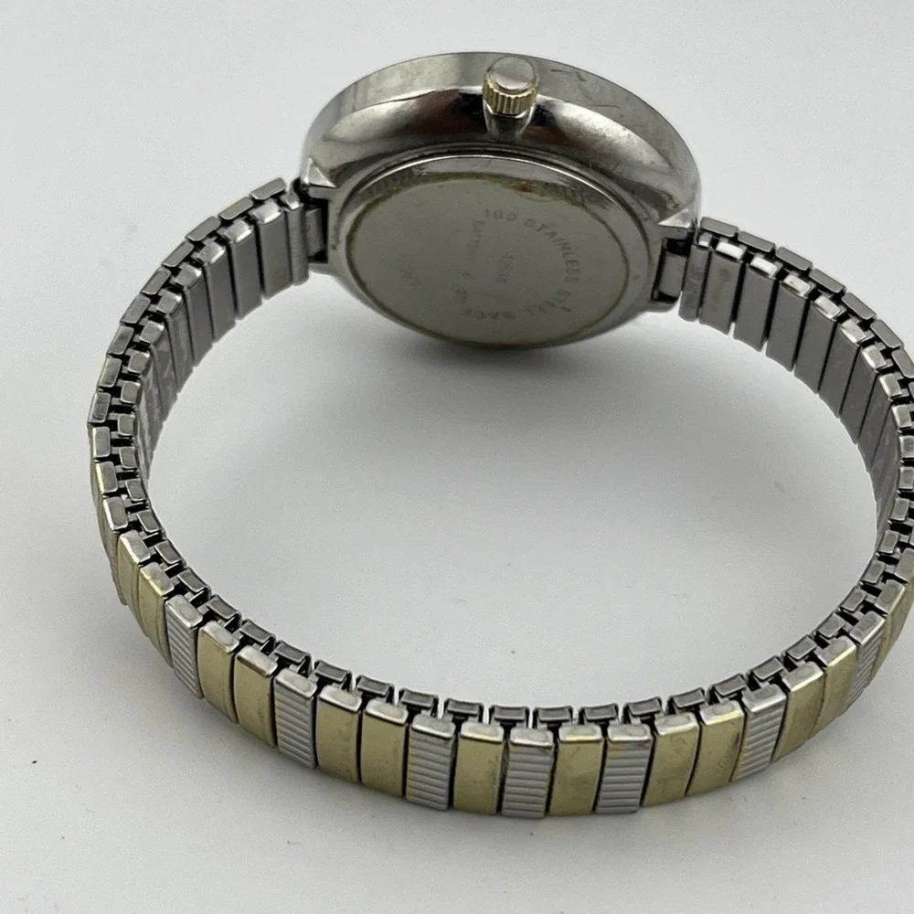 Women's‎ Two Tone 32mm Stretch Band Watch- New Battery